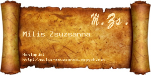 Milis Zsuzsanna névjegykártya